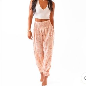 Boho Beach Lightweight Pink Pants - Lotus and Luna